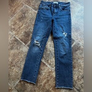 VERVET BY FLYING MONKEY Dark Blue Distressed Jeans